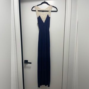 AQUA long dark blue maxi dress size XS